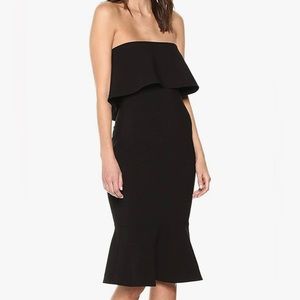 LIKELY Conrad Black Strapless Midi Dress, Size 2